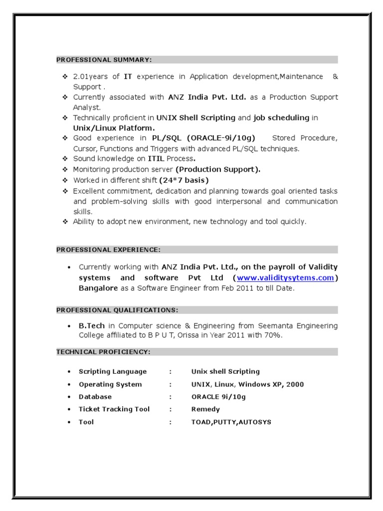 Shell Scripting and SQL Resume | PDF
