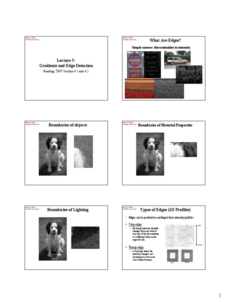 Edge Detection Using Gradient Methods | PDF | Multidimensional Signal ...