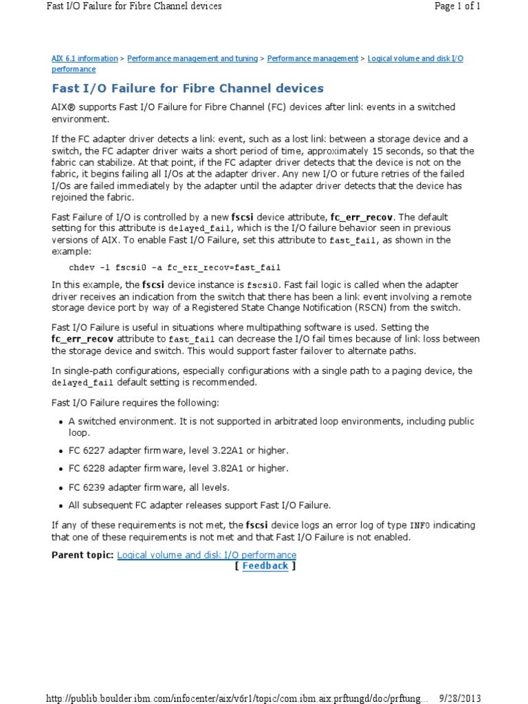 Fast IO Failure For Fibre Channel Devices | PDF | Input/Output | Device ...