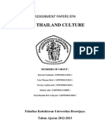 The Thailand Culture: Assignment Papers Efn