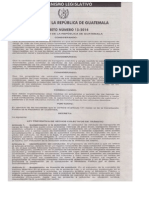 Decreto 15-2014 Ley Preventiva de Hechos Colectivos de Tránsito