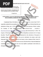 SUPPLEMENT TO ELECTION FRAUD REPORT OF COMPLAINANT SHAUN MCCUTCHEON, CHAIR OF THE CONSERVATIVE ACTION FUND