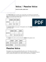 Active Voice / Passive Voice: There Are Two Special Forms For Verbs Called Voice: 1. Active Voice 2. Passive Voice