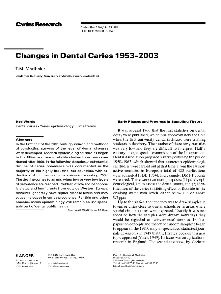Dental Caries Chronology | Dentistry | Human Tooth