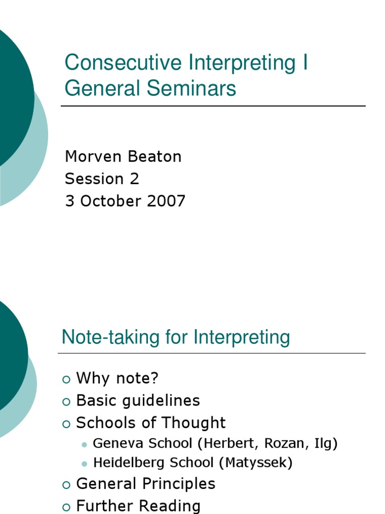Note-taking Techniques for Interpreters | PDF | Linguistics | Cognition