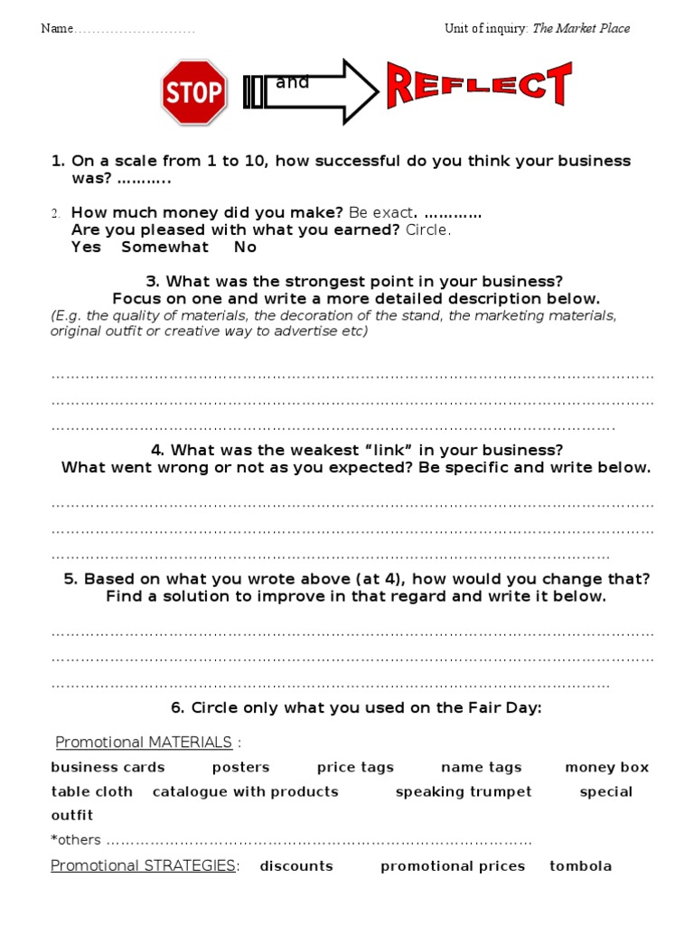Reflection On Our Business | PDF | Business Economics | Marketing