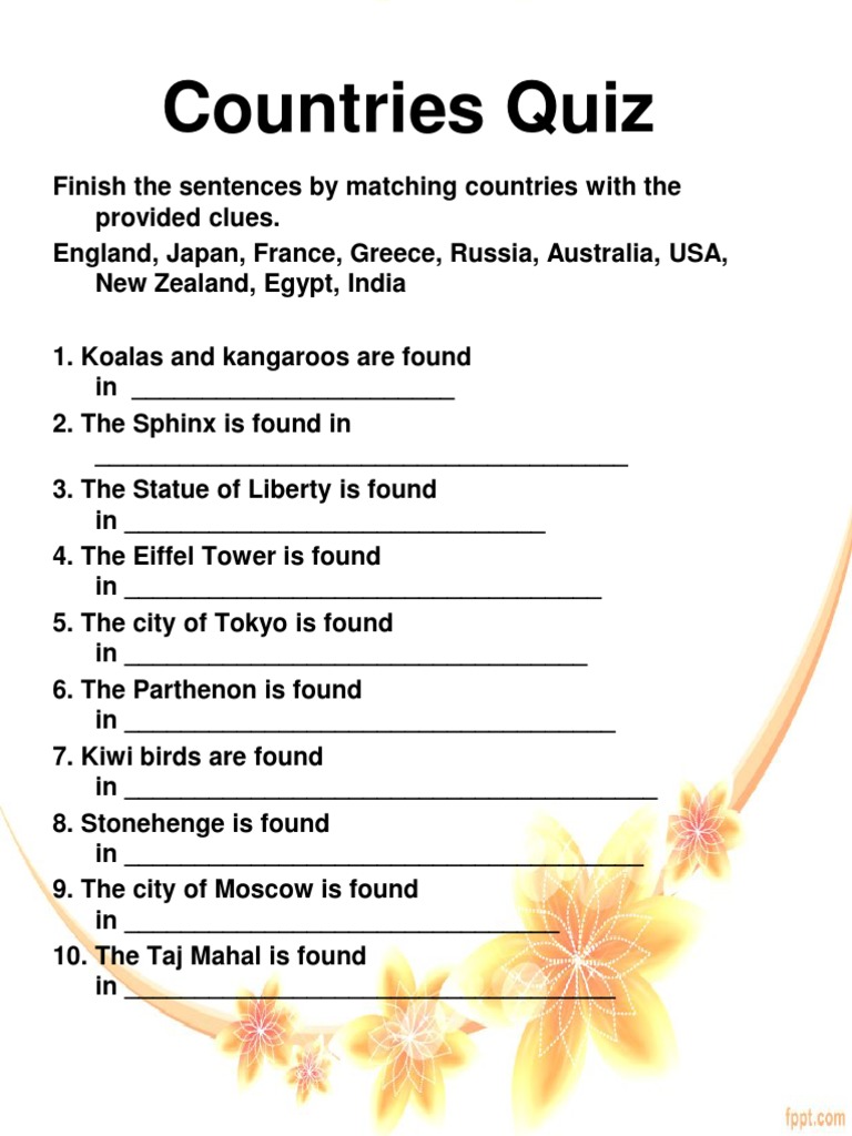 Country Quiz | PDF