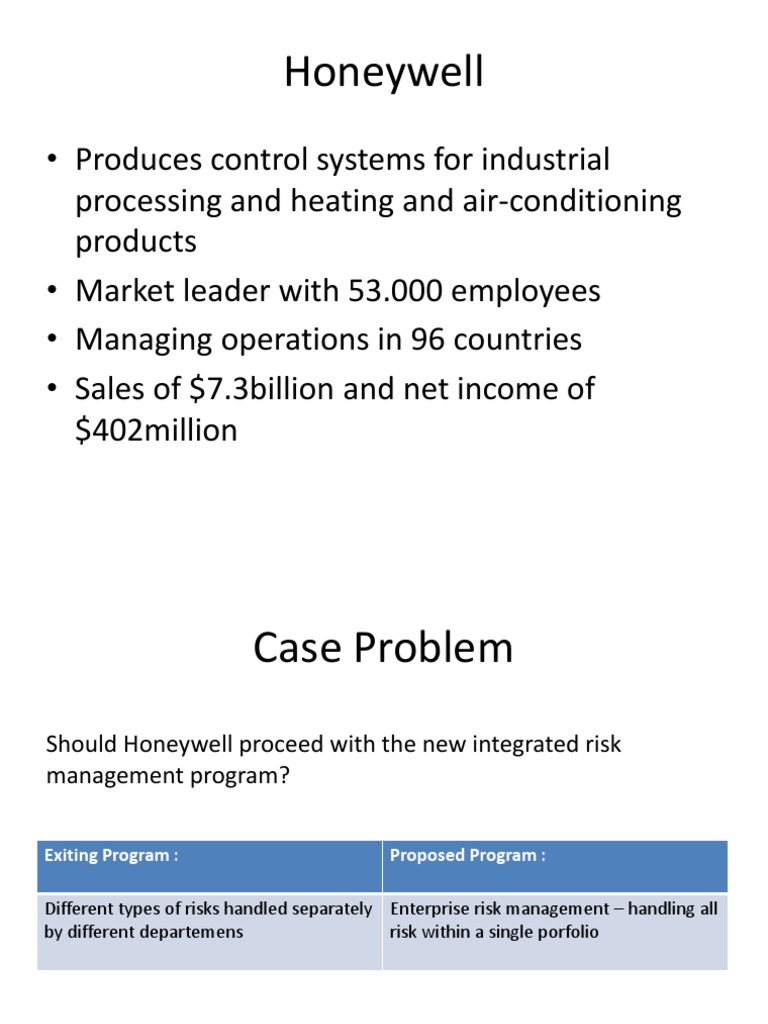 Honeywell 1 Insurance Risk Management