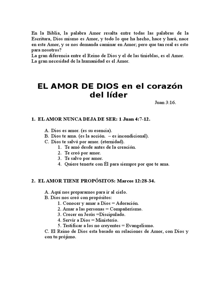 El Amor de Dios en El Corazon Del Lider | PDF