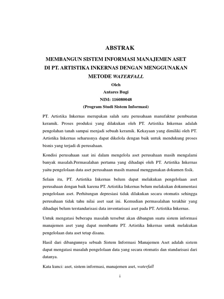 Membangun Sistem Informasi Manajemen Aset