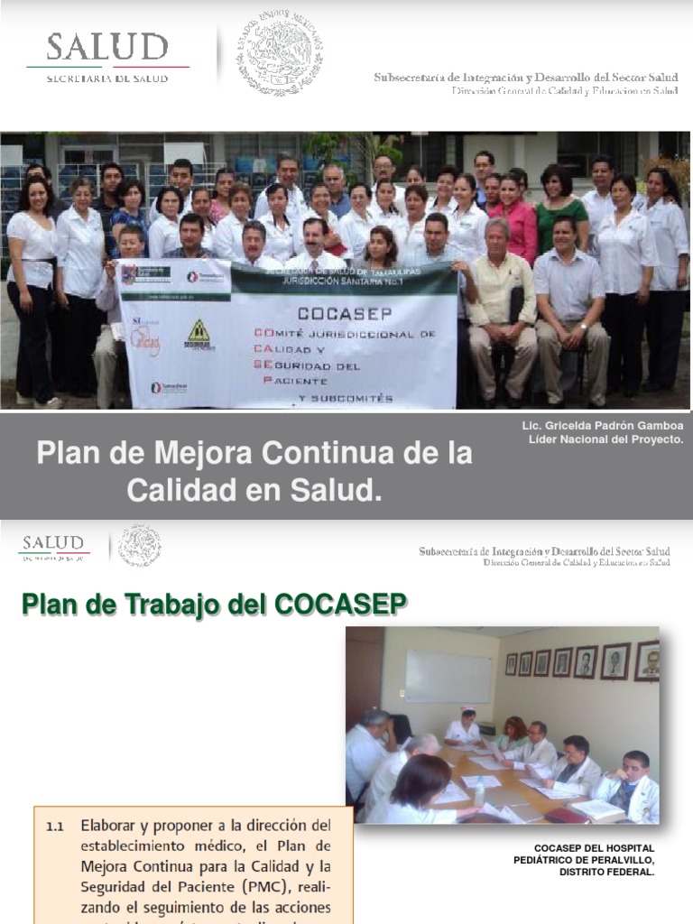 Plan de Mejora Continua en Salud | PDF | Calidad (comercial) | Hospital