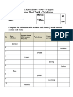 Verb Form Test