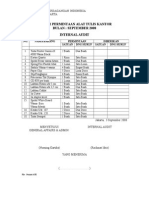 Daftar Permintaan Alat Tulis Kantor Bulan: September 2008 Internal Audit