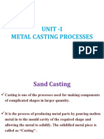 Unit - I Metal Casting Processes