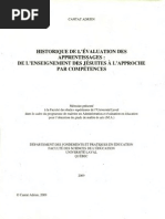 Adrien 2009 - Historique de l'Évaluation Des Apprentissages