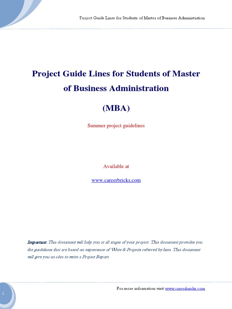 How to write project report for mba