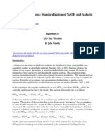 Acid-Base Titrations: Standardization of Naoh and Antacid Analysis