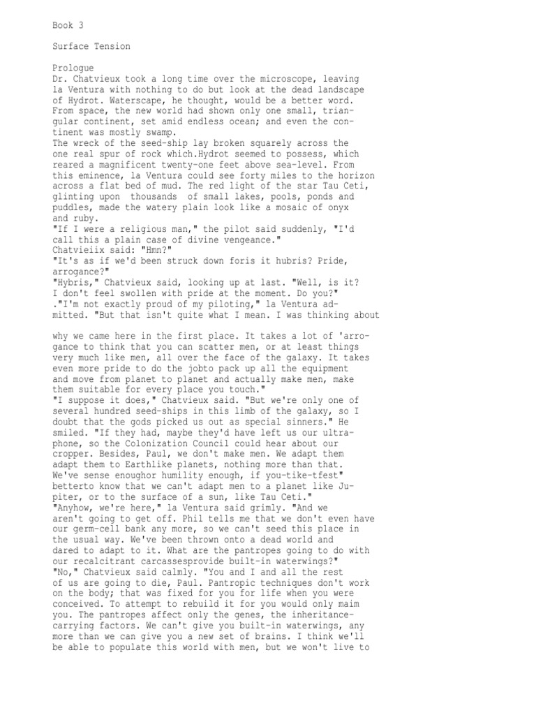 Blish, James Surface Tension PDF Breathing Nature