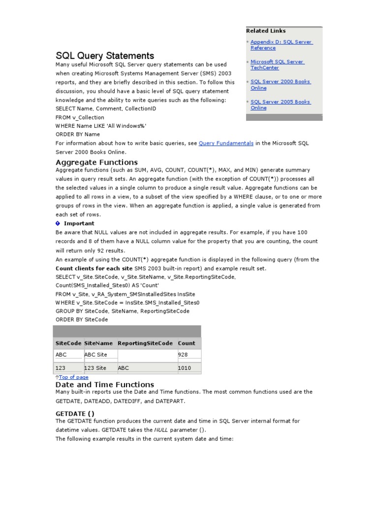 SQL Query Statements | PDF | Information Retrieval | Computer Programming