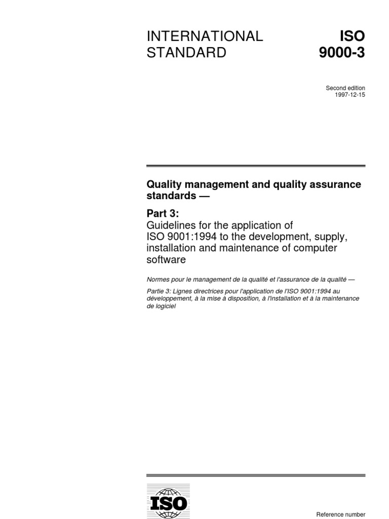 Iso+9000 3 1997 | PDF | Verification And Validation | Iso 9000