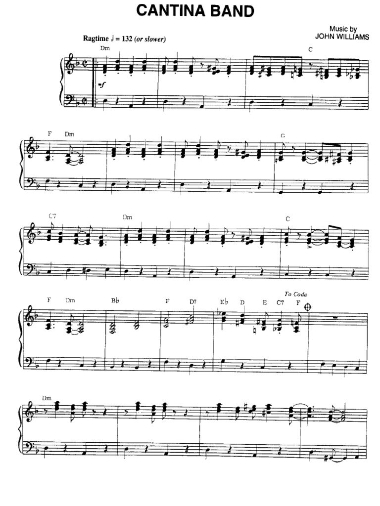 Star Wars Cantina Band Piano