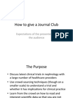 How To Give A Journal Club