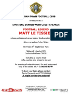 GTFC Sporting Dinner Matt Le Tissier 5th Sept!