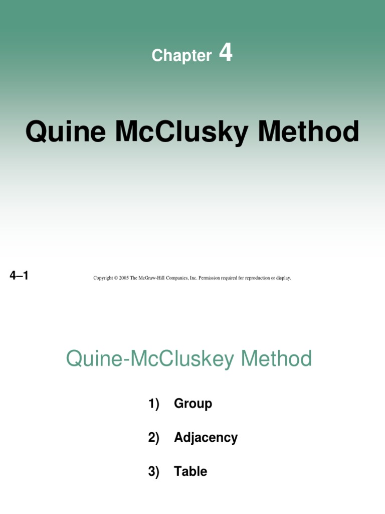 04Chapter 4 QuineMcCluskey Method Computational Science