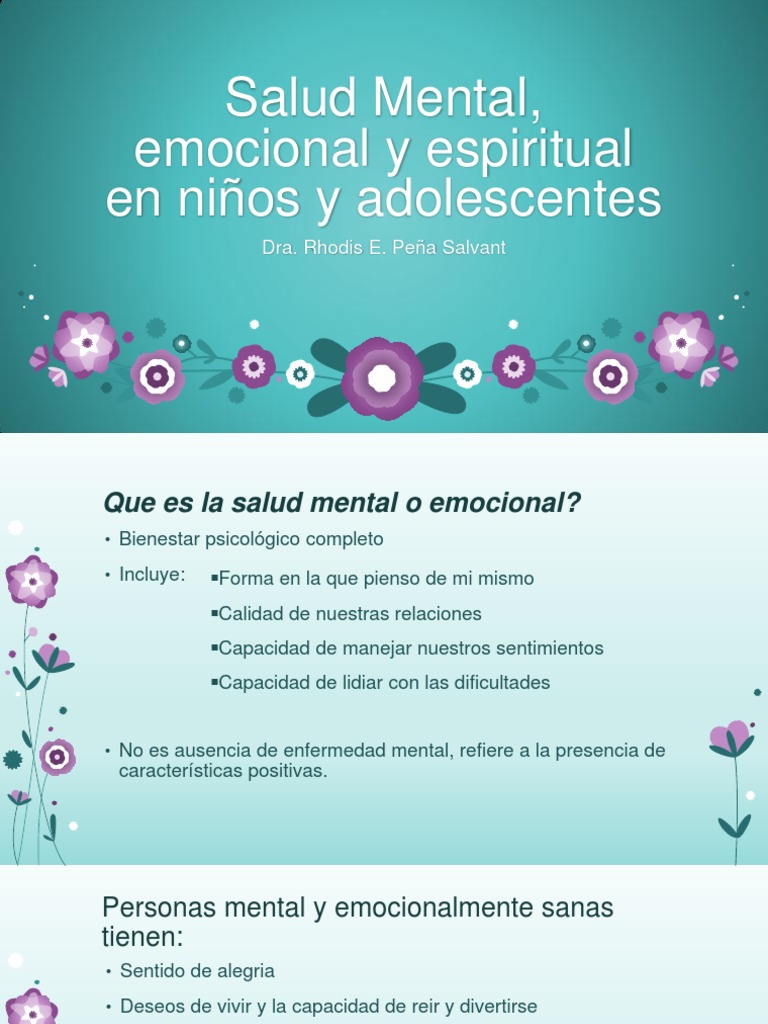 Salud Mental y Emocional en Niños y Adolescentes | PDF | Las emociones ...