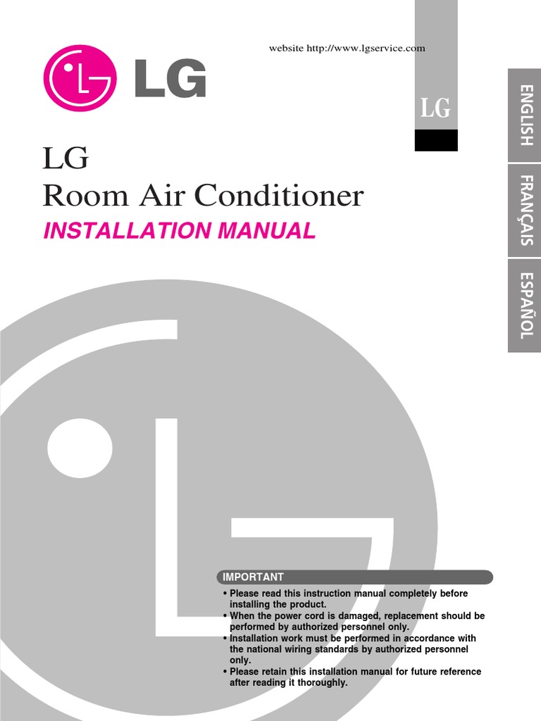 Lg Room Ac Installation Manual English | Electrical Wiring | Leak