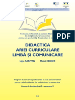 Didactica Ariei Curriculare Limba Si Comunicare