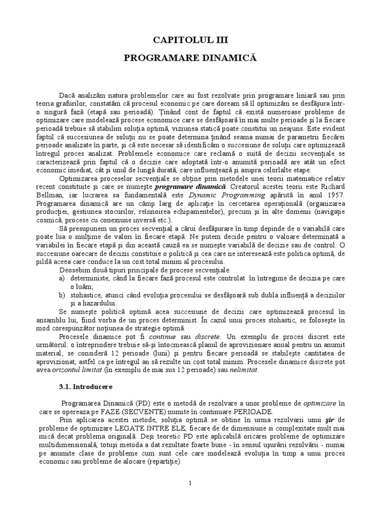 Programare Dinamica | PDF