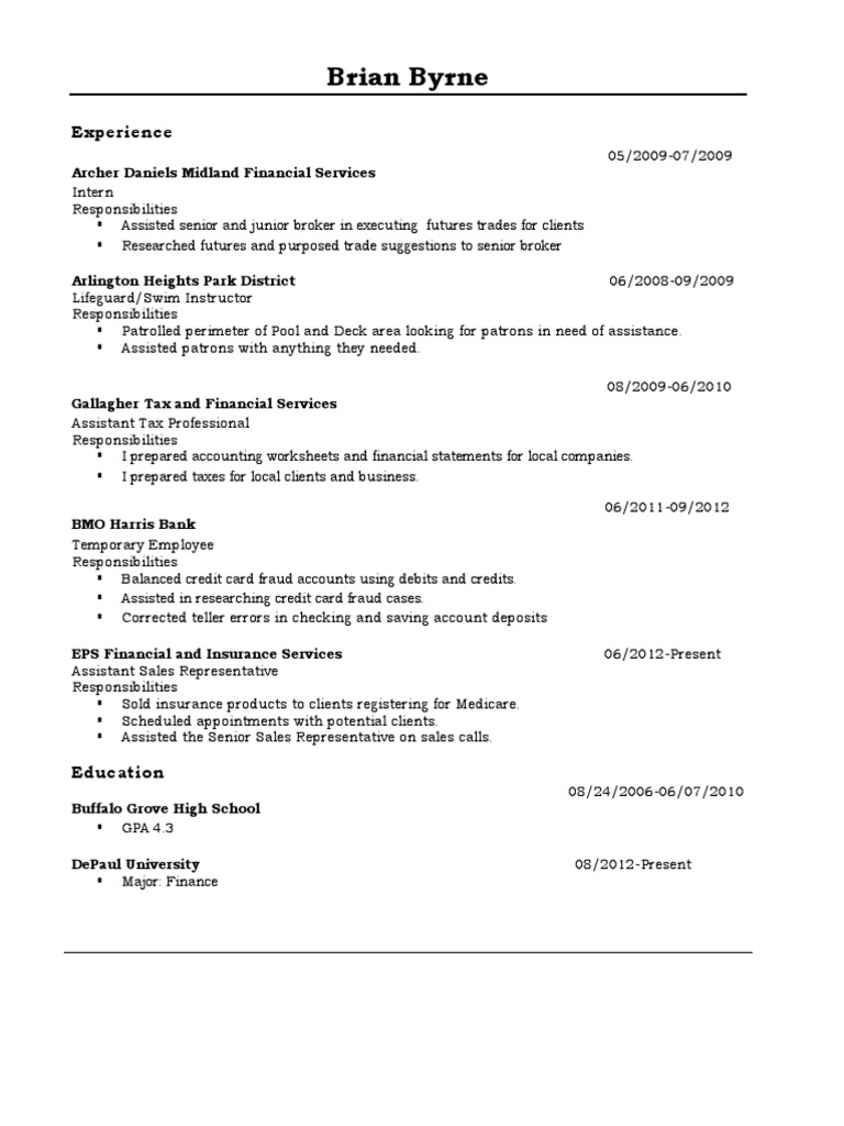 Brian Byrne's Professional Journey | PDF