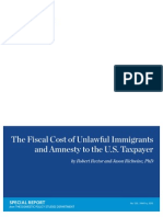 The Fiscal Cost of Unlawful Immigrants and Amnesty to the U.S. Taxpayer