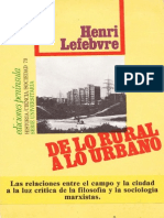 De Lo Rural a Lo Urbano Henri Lefebvre