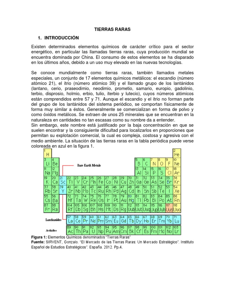 Tierras Raras | PDF | Elemento de tierras raras | Minerales