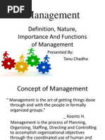 Management: Definition, Nature, Importance and Functions of Management