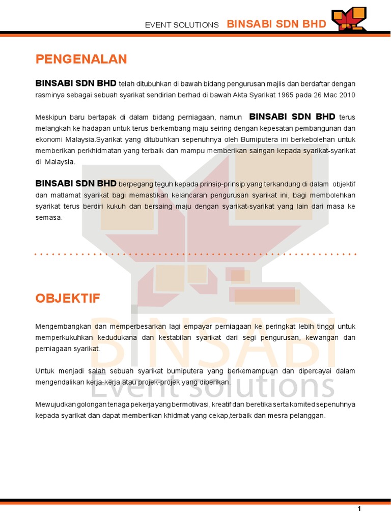 Profil Syarikat (BINSABI)  PDF