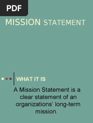 MISSION STATEMENT