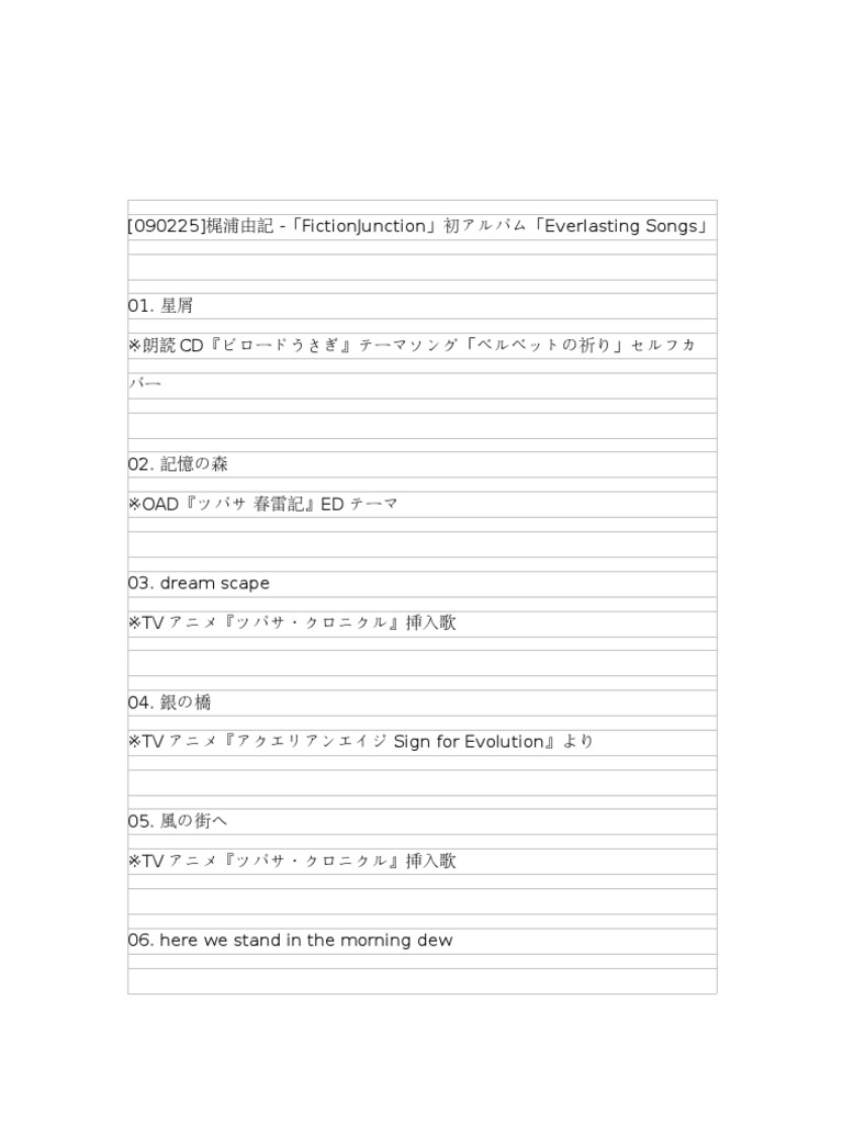 Track List