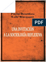 BOURDIEU y WACQUANT - Una Invitación a La Sociología Reflexiva (1)