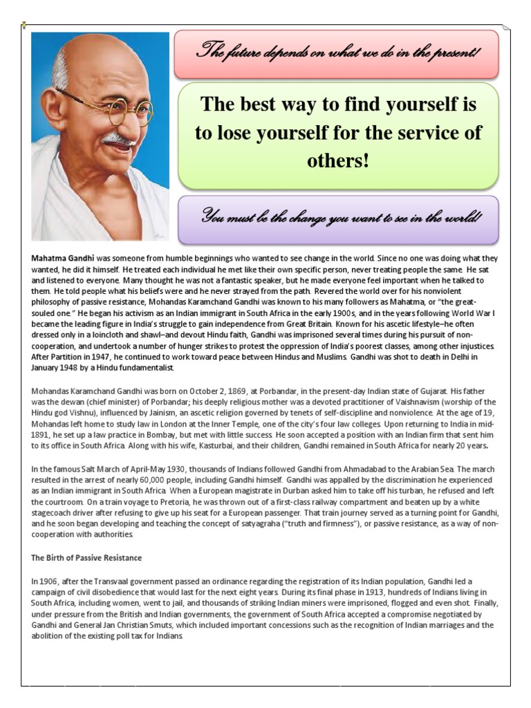 write a essay about mahatma gandhi
