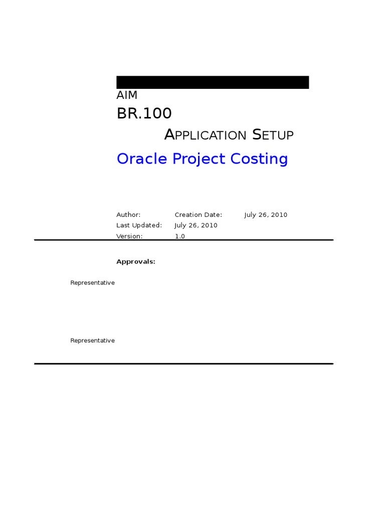 PA - BR100 Project Costing V1 0 | PDF | Accounting | Business