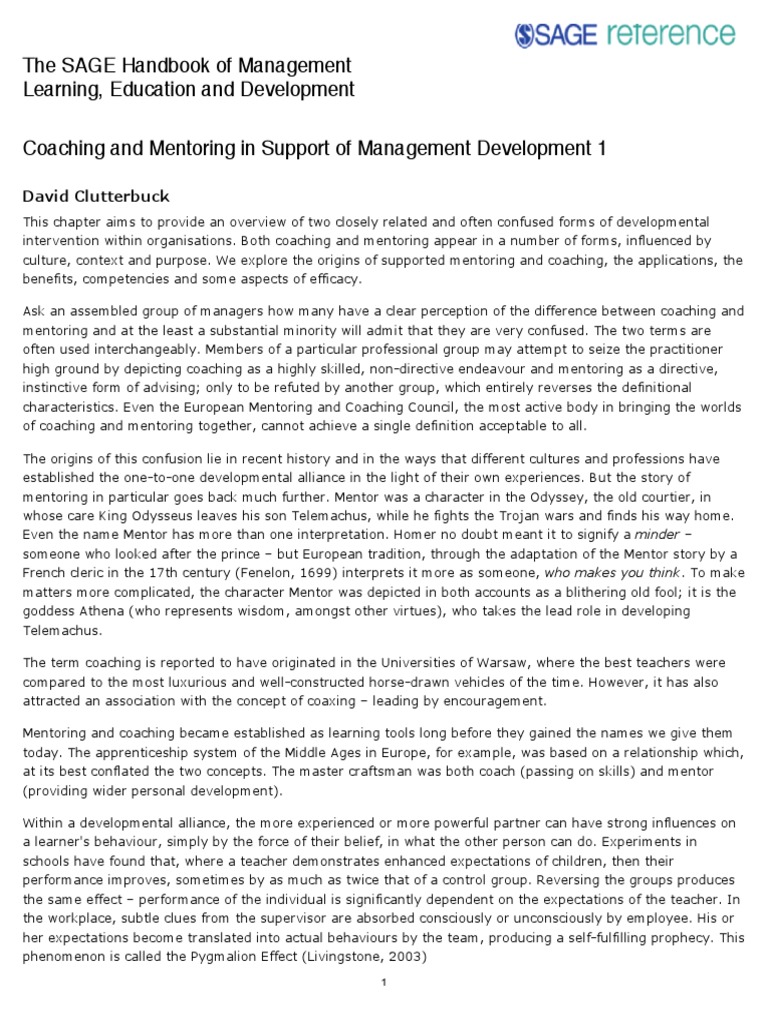 Coaching and Mentoring | PDF | Mentorship | Employee Retention