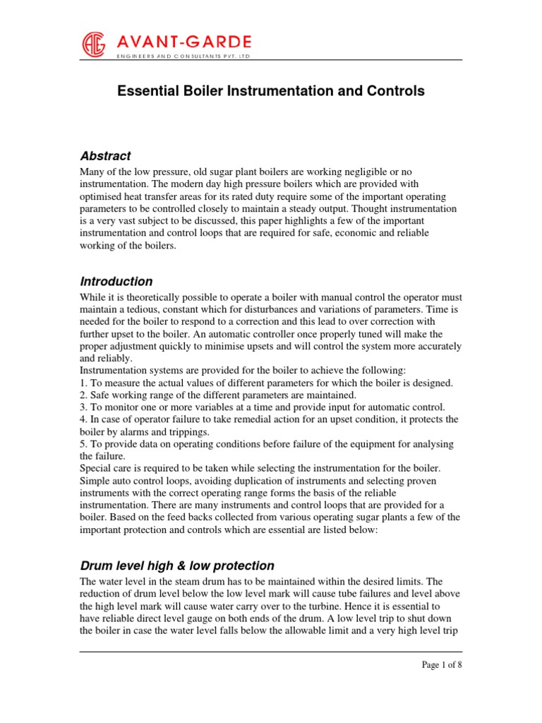 Essential Boiler Instrumentation and Controls - 2 | PDF | Boiler ...