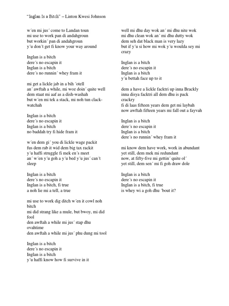 Linton Kwesi Johnson's 
