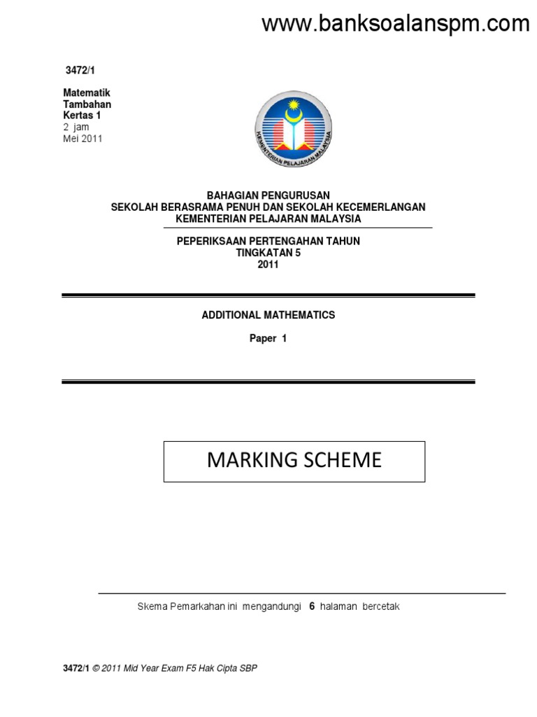 Kertas 1 Pep Pertengahan Tahun Sbp 2011 2 Pdf