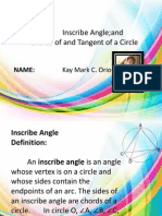 Inscribe Angle and Chords of and Tangent of A Circle: Topic