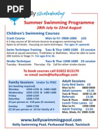 Wavertree Aquatics Centre Swim Timetable | PDF | Swimming | Nature