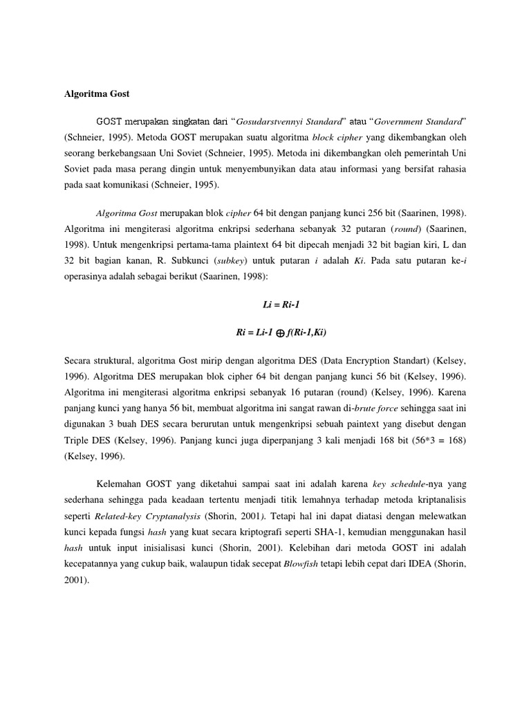 Algoritma Enkripsi GOST 64-bit | PDF